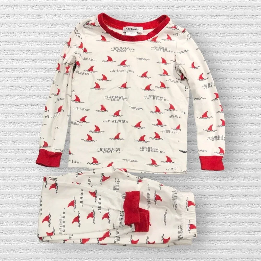 Shark Fin Pajamas 2 Red Just Blanks